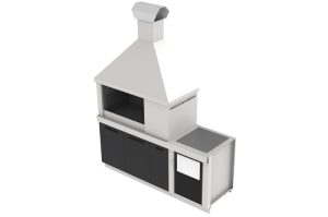 BBQ-MR1800 middle barbecue module with right-side cauldron stove