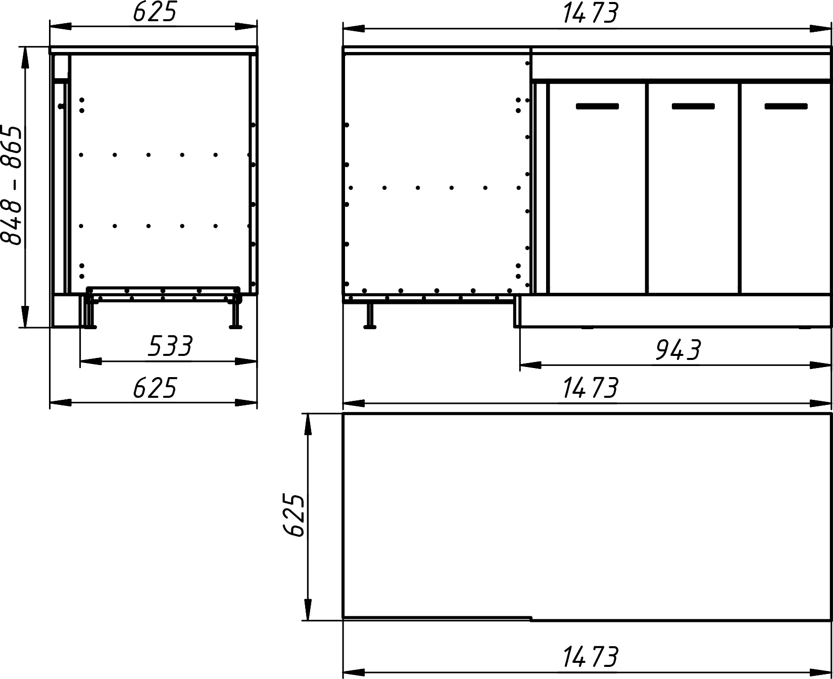 Кутовий модуль вуличної кухні KUKO RC-1500 — drawing